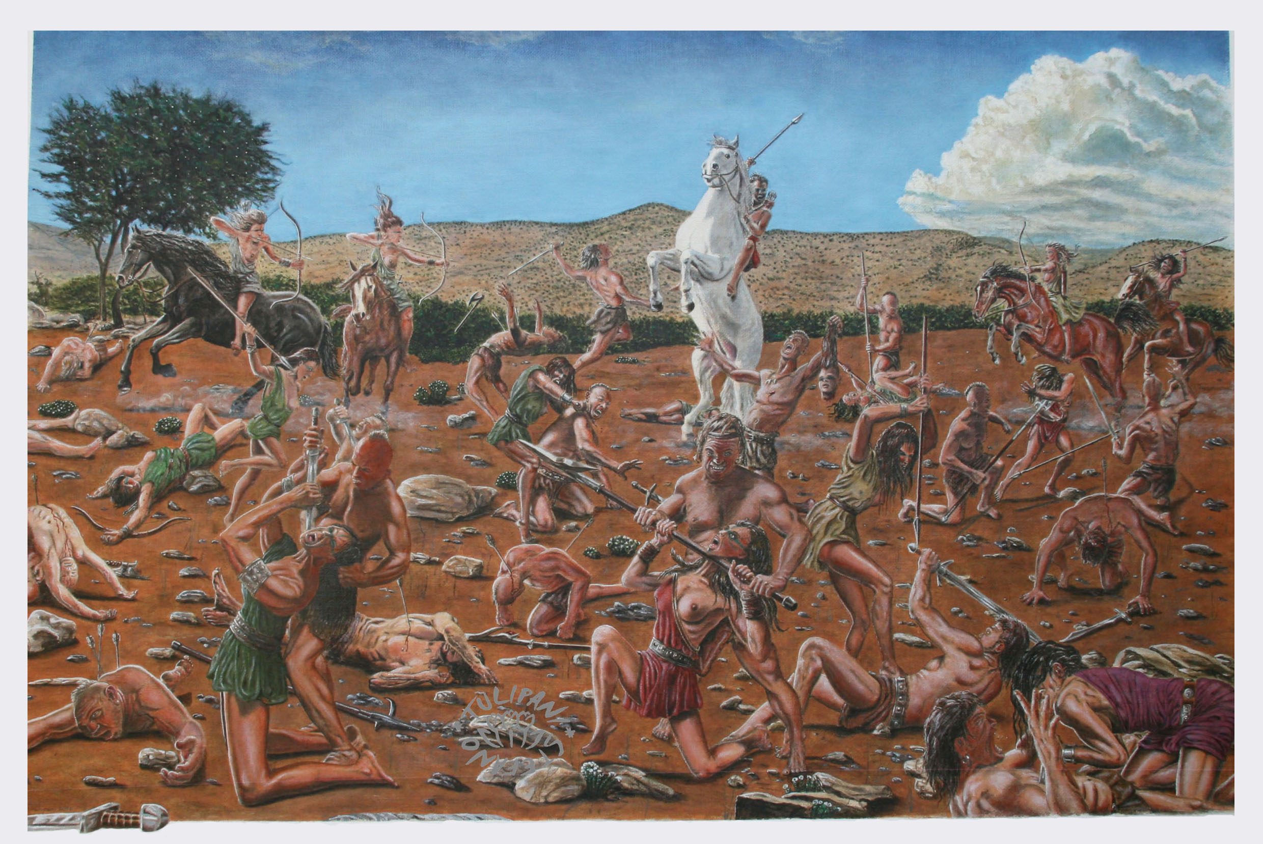 L’eterna guerra delle Amazzoni -2026-140×95 cm